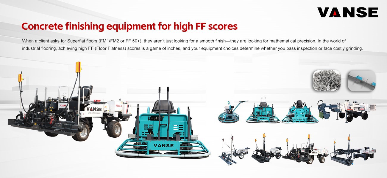 Concrete finishing equipment for high FF scores Concrete finishing equipment for high FF scores