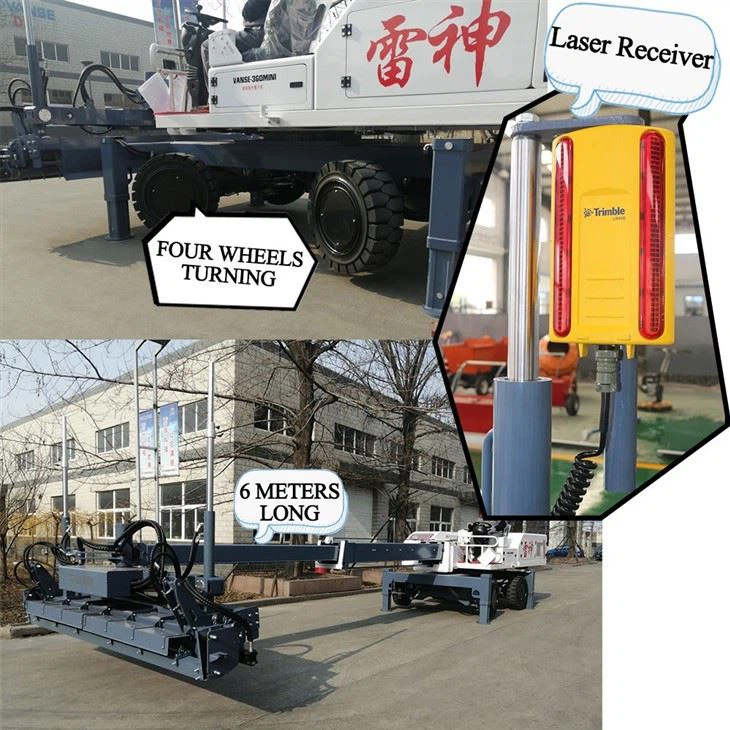 VANSE YZ30-4E Automated Laser Self Leveling Rotary Telescopic Boom Arm Concrete Laser Screed